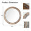 Miroir mural rustique rond de 70 cm (27,56 pouces), cadre en bois blanc antique orné de perles, idéal pour une décoration de style campagnard.