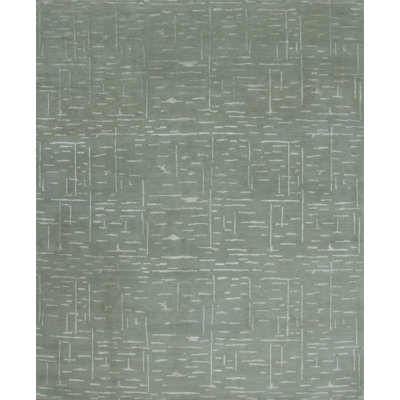 Modern Tibet Hand Knotted Abstract Area Rug in Green
