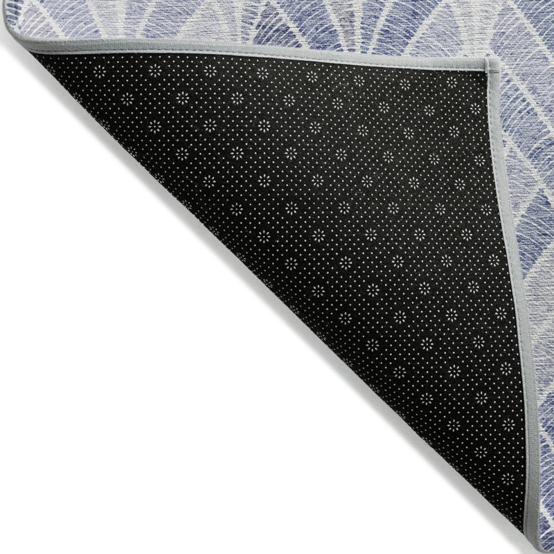 Tapis intérieur / extérieur lavable 8 pi x 10 pi bleu et bleu ciel