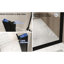 Porte de douche pivotante en verre trempé 28 po x 72 po dans un cadre en aluminium noir mat, poignée en acier inoxydable, conception de balançoire à fonctionnement doux, séparation de l'eau pour l'entretien de la salle de bain 28 po x 72 po avec fonction