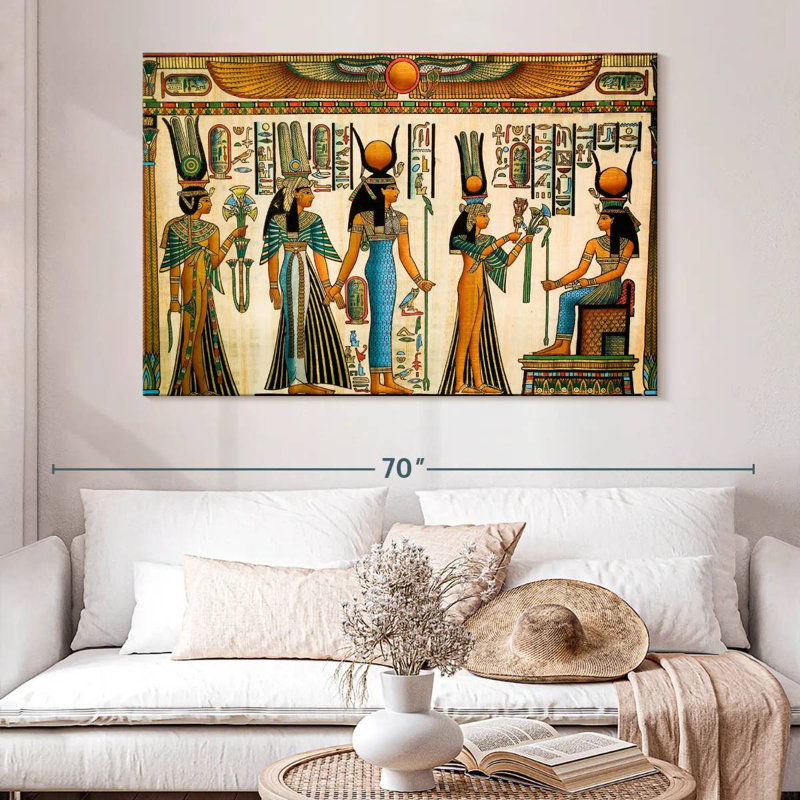 Grand Leisha Nefertari offre papyrus, H 34 po x l 51 po