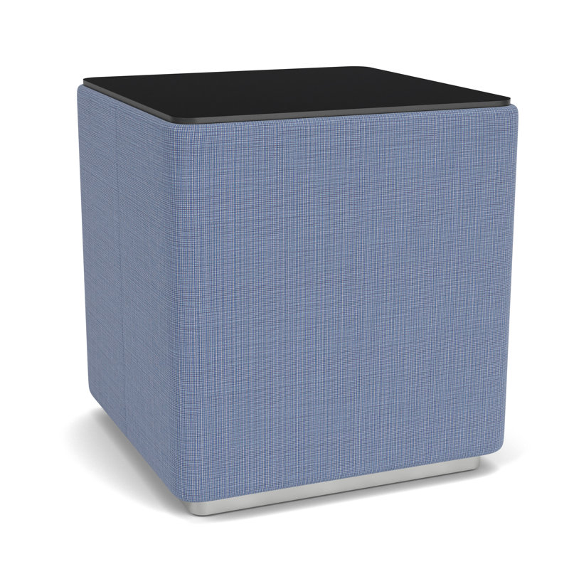 Table de salon avec plateau en stratifié Darsey, 20", Nuit noire, Argent; marine clair Chambray