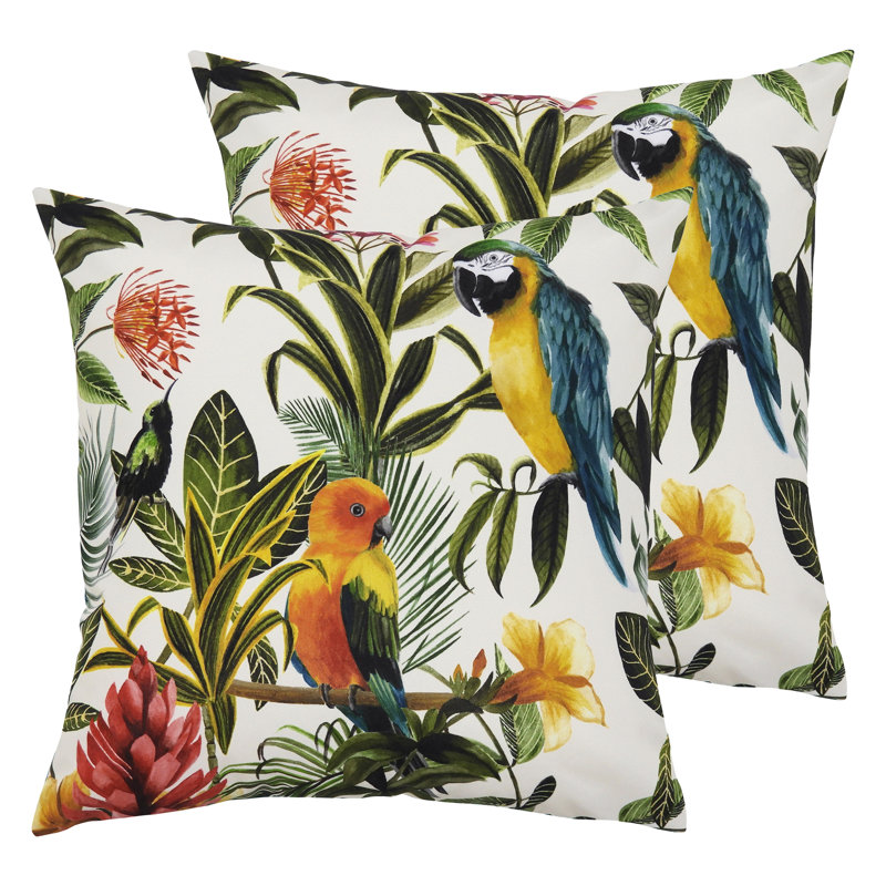 Indoor / Outdoor Floral Square Throw Cushion