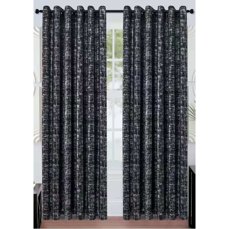 Freitas Room Darkening Curtain Pair, Black, 229cm Width x 183cm Drop 