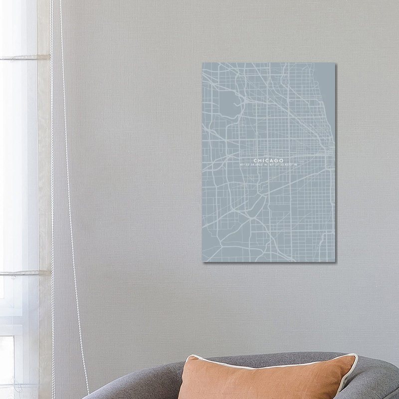 Chicago City Map - Wrapped Canvas Print, 66.04 cm H x 45.72 cm W