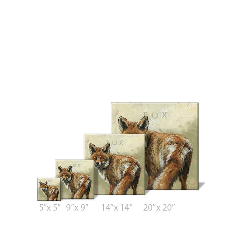 Renard, estampe numérique, H 20 po x l 20 po x P 1 po