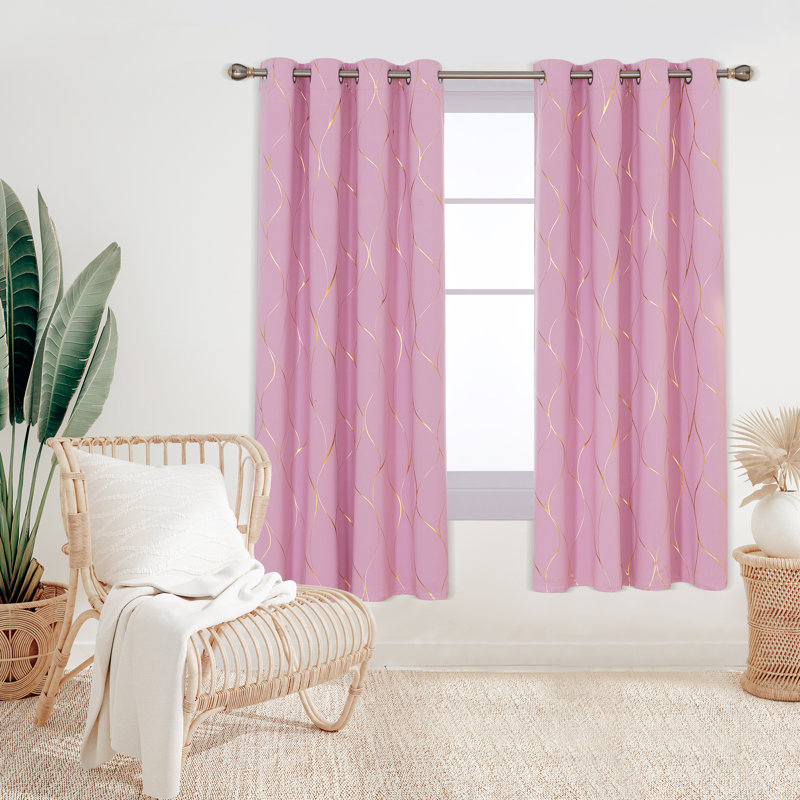 Valmar Blackout Curtain Pair, Pink, Width 117 x Drop 138cm