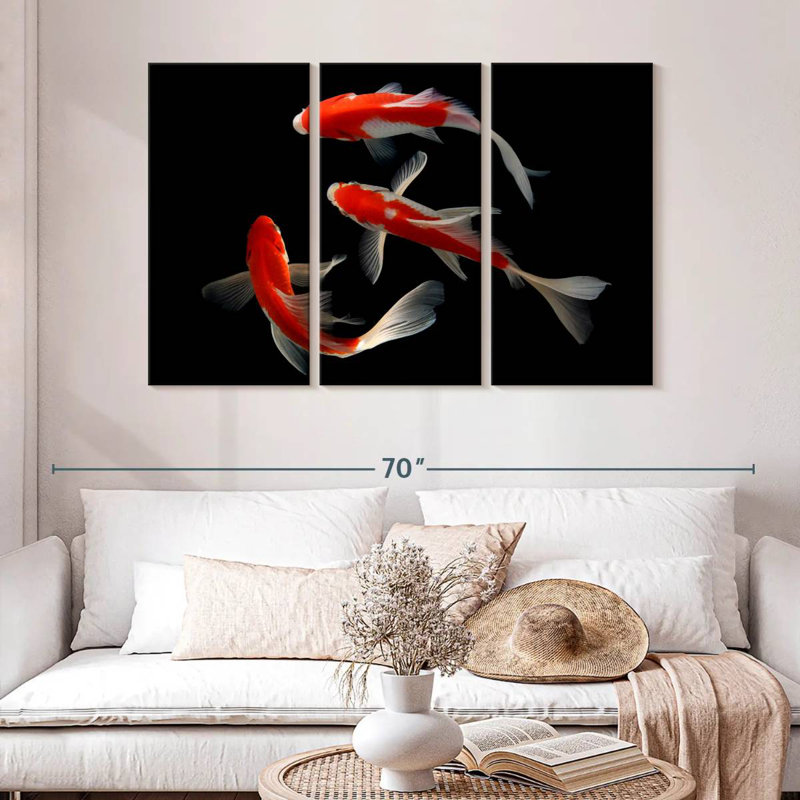 Koi Fish Trio, 32" H x 50" W