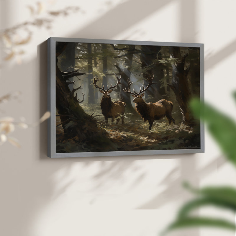 Faune, série III - Reproduction encadrée - Restickable, Gris, H 22 po x l 28 po