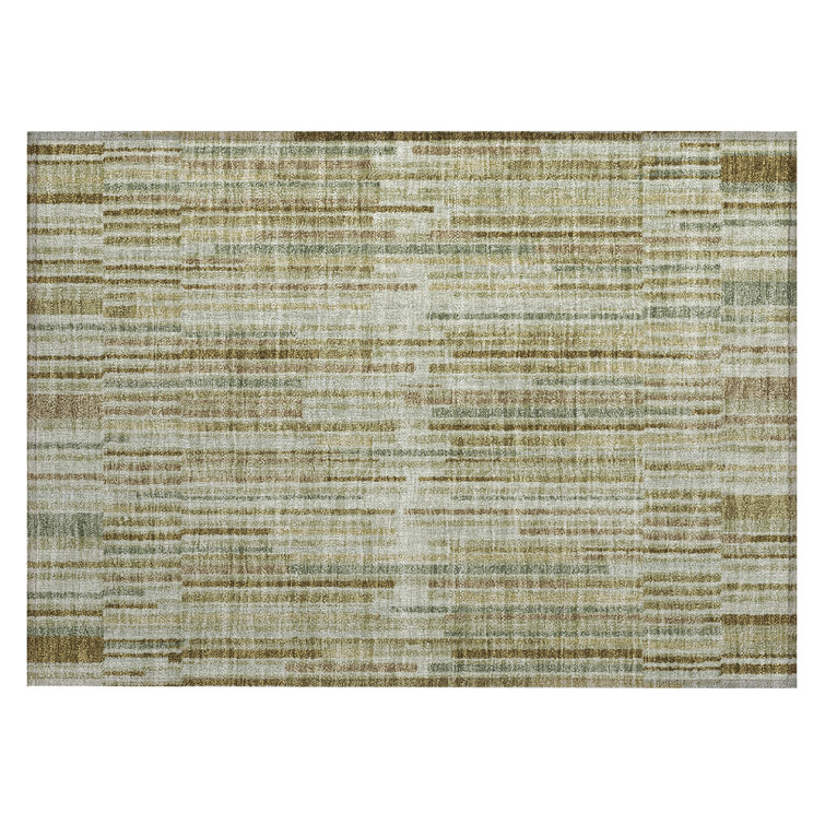 Bungalow Rose Machine Washable Indoor/Outdoor Xhevrie Khaki Rug | Wayfair