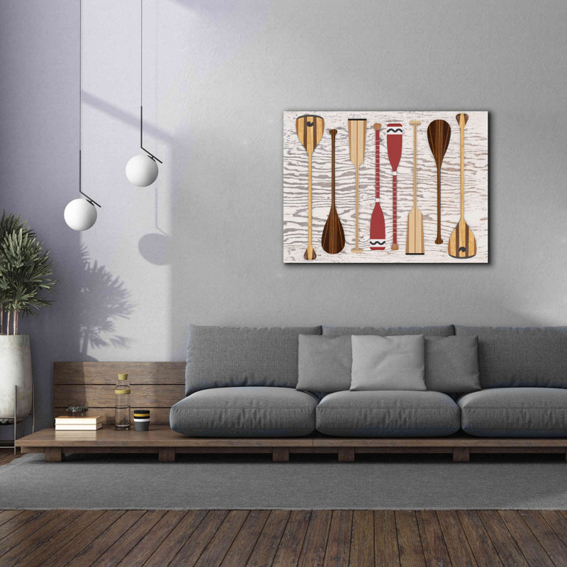 «Canoe Paddles & Oar» par Edward M. Fielding, estampe numérique sur toile, H 40 po x l 54 po