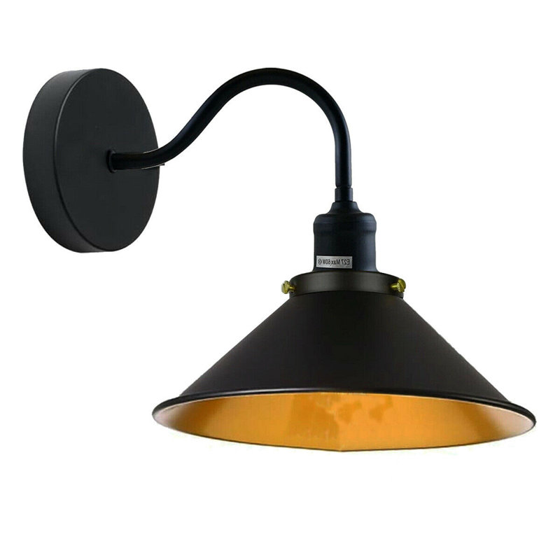 Mcniel Armed Sconce, Black inner Gold