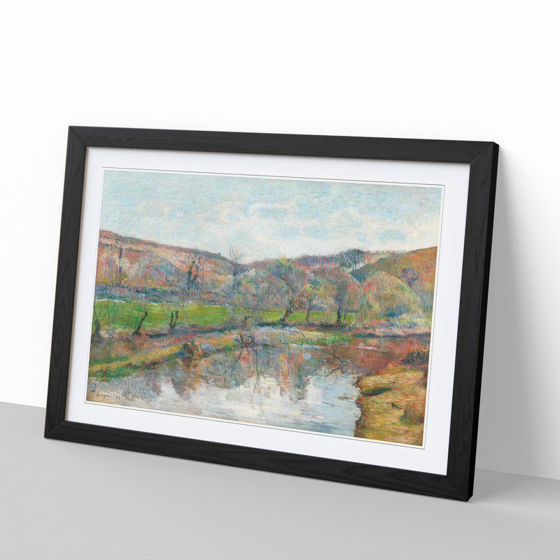 Brittany Landscape by Paul Gauguin - Picture Frame Painting, 48cm H x 65cm W x 2cm D, Black