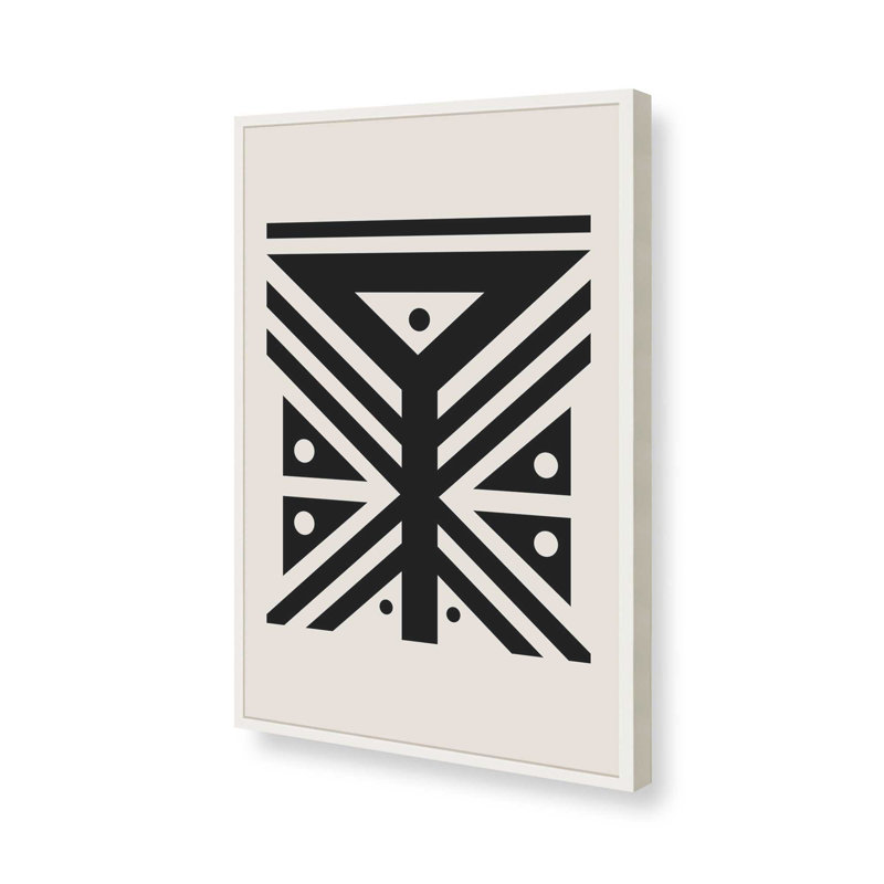 Impression de motifs tribaux modernes, Blanc opaque, H 15 po x l 12 po