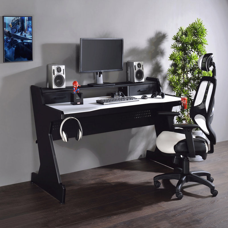 Black & White Gaming Desk