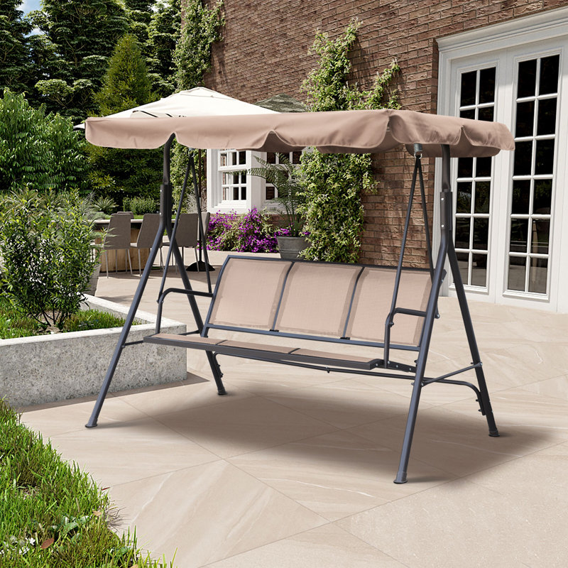 Balancelle 3 personnes avec auvent, Beige