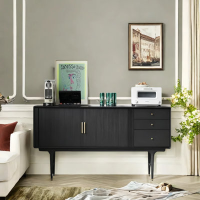 Industrial Minimalist Solid Wood Sideboard