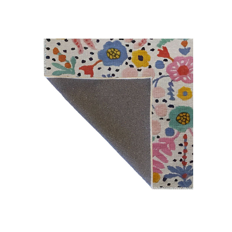 Tapis décoratif moderne multicolore lavable à la machine dans des tons de fleurs multicolores