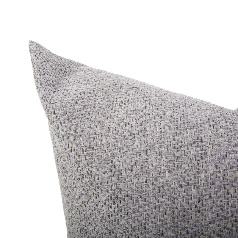 Coussin décoratif, Panama / chocolat, 24 po x 24 po, Polyester/ Bourre en polyester
