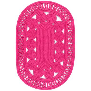 Dash and Albert Rugs Reef Flatweave Geometric Area Rug in Fuchsia