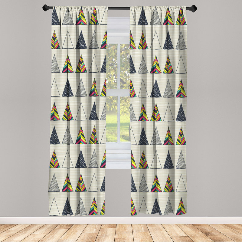 Rideaux géométriques Wrought Studio ™, triangle abstrait, L 28 po x L 84 po