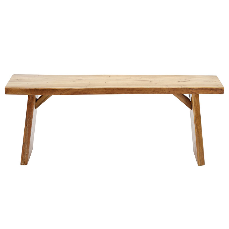 Banc de salle à manger rustique en bois d'orme massif 47,6 po, H 18,1 po x l 47,6 po x P 10,6 po