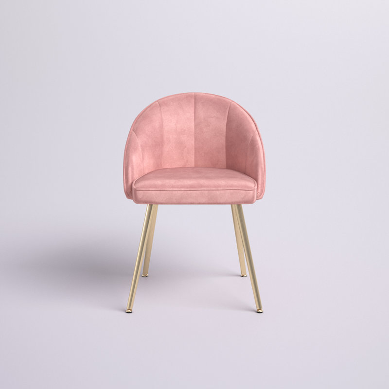 Chaise d'appoint rembourrée en velours Cohen, Rose