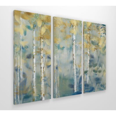 Red Barrel Studio® Gilded Forest II On Canvas 3 Pieces Multi-Piece ...