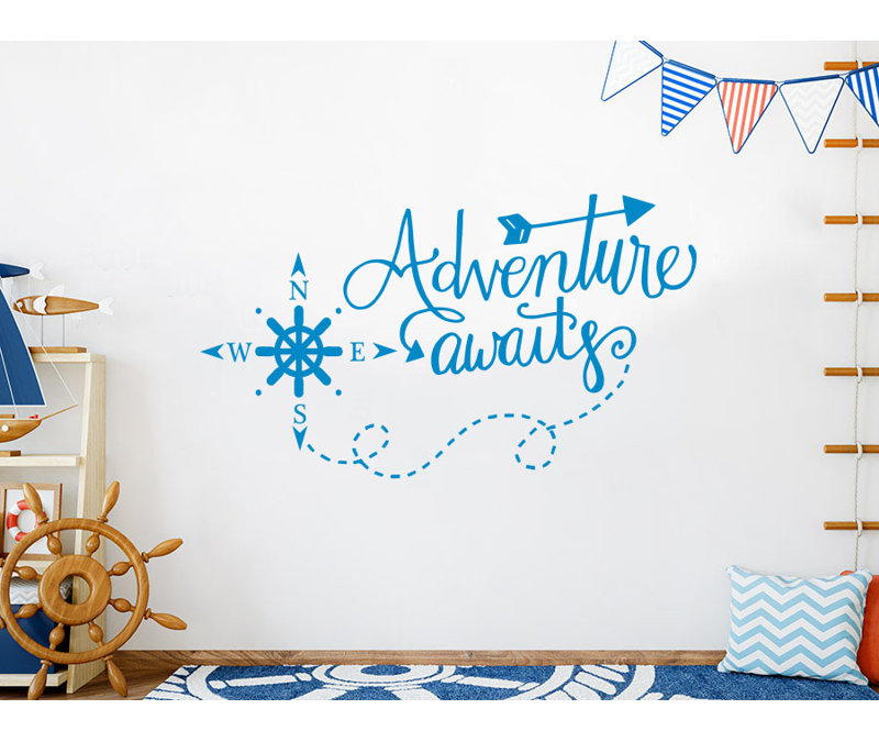 Adhésif décoratif boussole d'aventure et d'aventure, Bleu givré