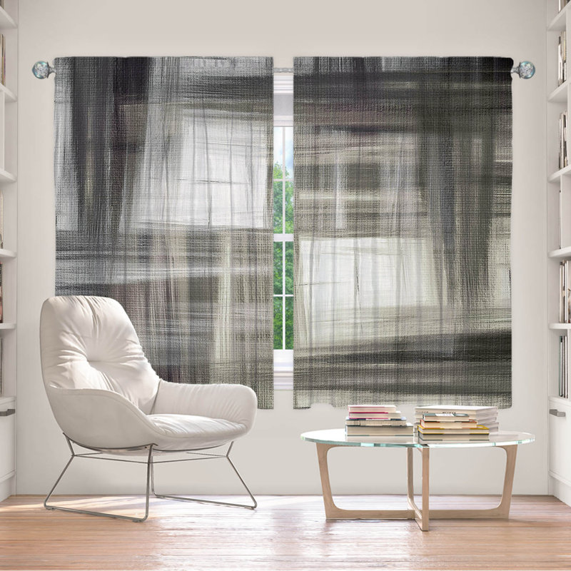 Rideau en polyester, L 56 po x L 78 po, Gris