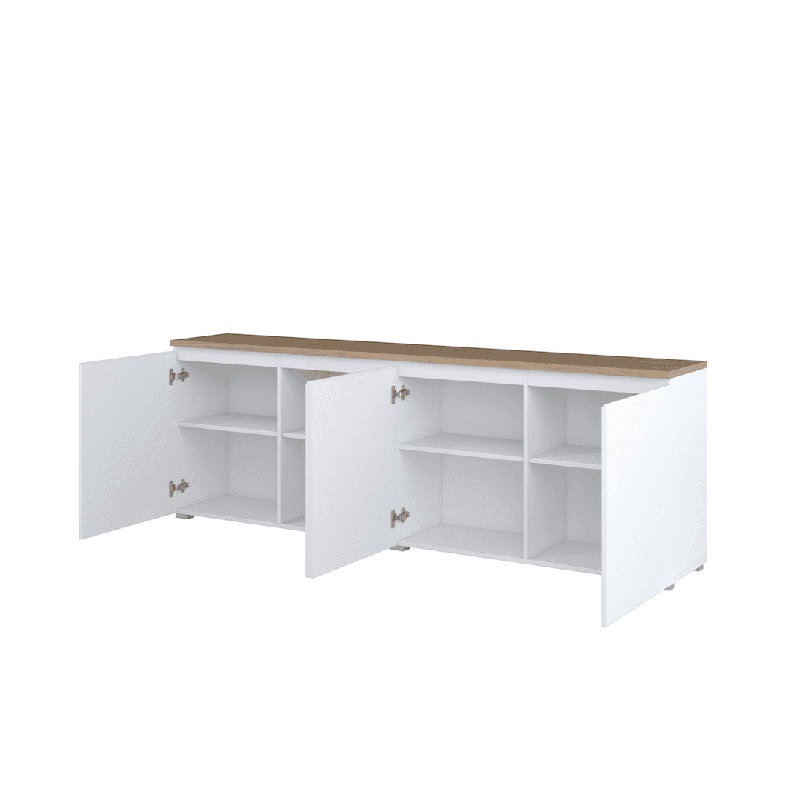 Unfinished Display Stand with Fireplace Included, White
