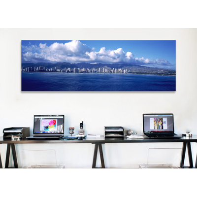 " City at the waterfront, Waikiki, Honolulu, Oahu, Hawaii, USA " Color Photography