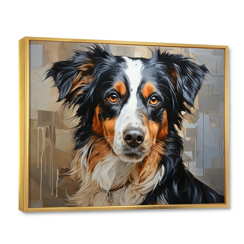 Charisme canin mâle sur un mâle, H 16 po x l 32 po x P 1 po, Cadre flottant doré