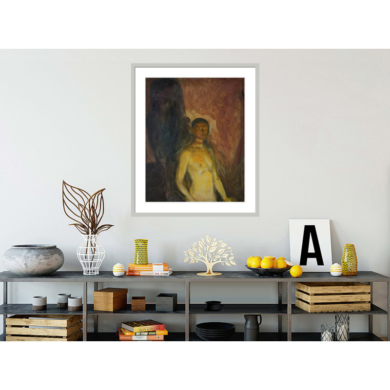 «Autoportrait en enfer» par Edvard Munch - impression giclée sur cadre, 40.1" H x 33.5" W