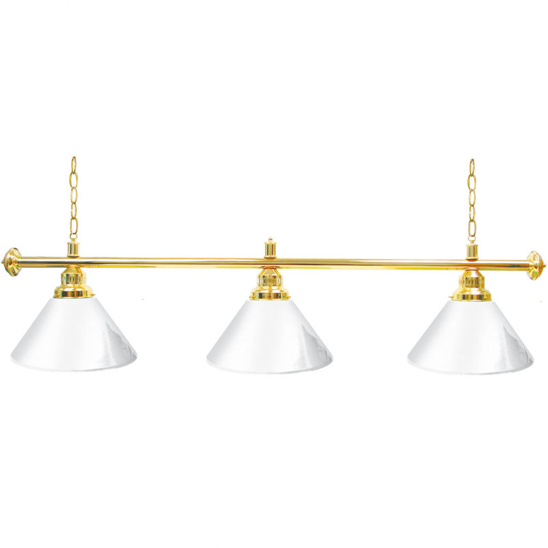 Luminaire suspendu linéaire à 3 lumières Premium, blanc, Or