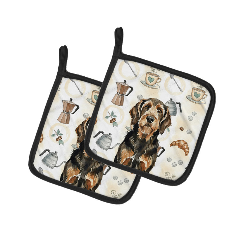 Paire de porte-cafetières noir et brun clair Otterhound