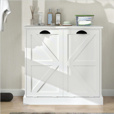 Two-Compartment Tilt-Out Laundry Sorter Cabinet