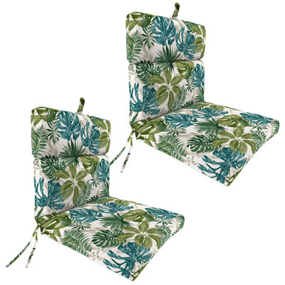 22" x 44" Outdoor Chair Cushion with Ties and Loop (Set of 2)