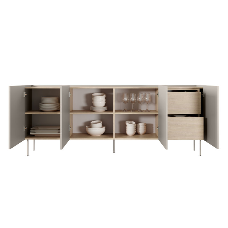 Caparro 220 Cm Wide 2 Drawer Sideboard, Cashmere