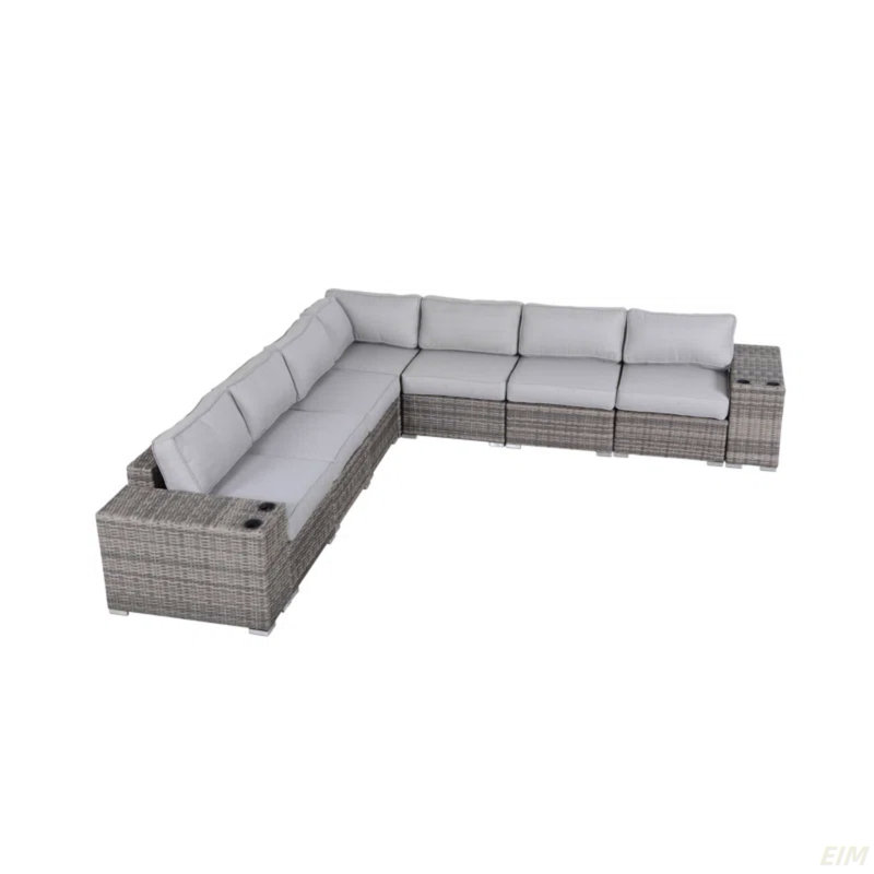 Minnesota 9-Piece Sectional Sofa Set With Cushions - Fully Assembled(Patio Sofa)