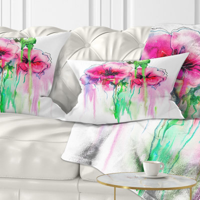 Coussin lombaire à la main floral
