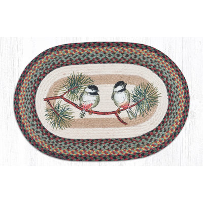 Oval Jute Tread – 20"x30", Nature-Inspired Hand-Stenciled Patch