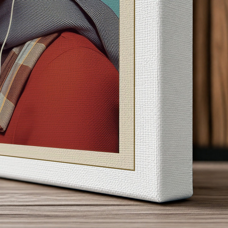 Portrait in Style Retro 1 Piece Wrapped Canvas Wall Art, 36x24 - 91.4 x 61.0 cm, White Border