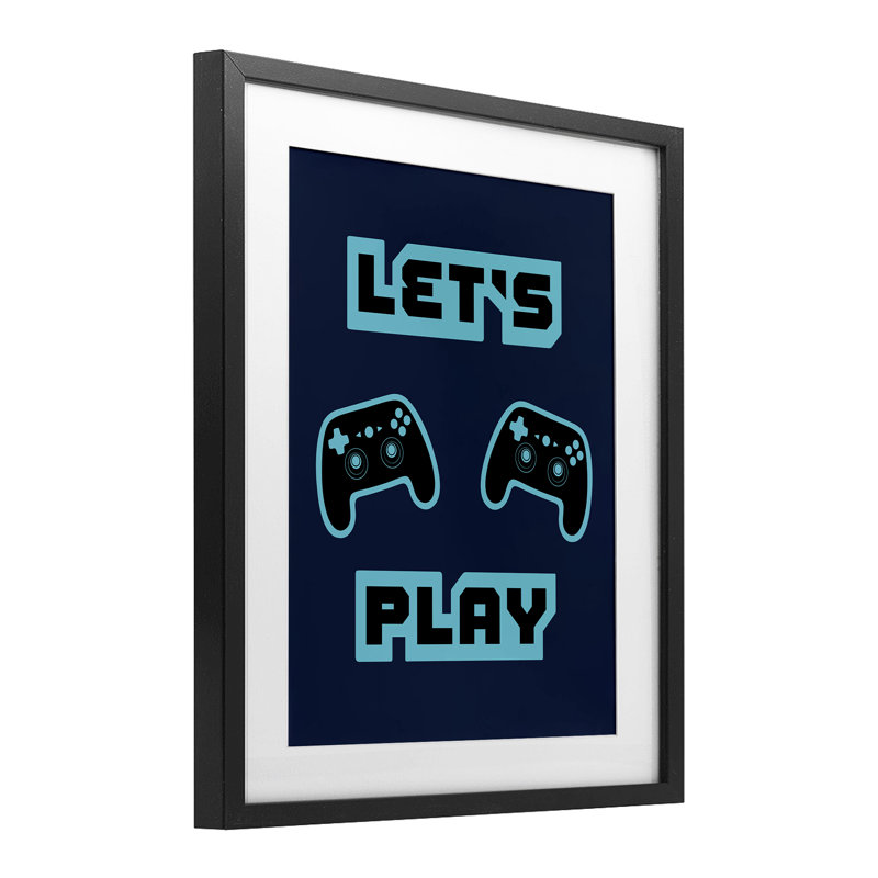 Let's Play Blue Retro Gamer, reproduction encadrée sous verre, conception de Marcus Prime, H 16 po x l 13 po
