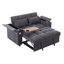 2 Seater Pull Out Sofa Bed with 3-Position Adjustable Backrest, Convertible Fabric Sofa Bed with USB & Type-C Charging, Hidden Side Table and Cup Holder