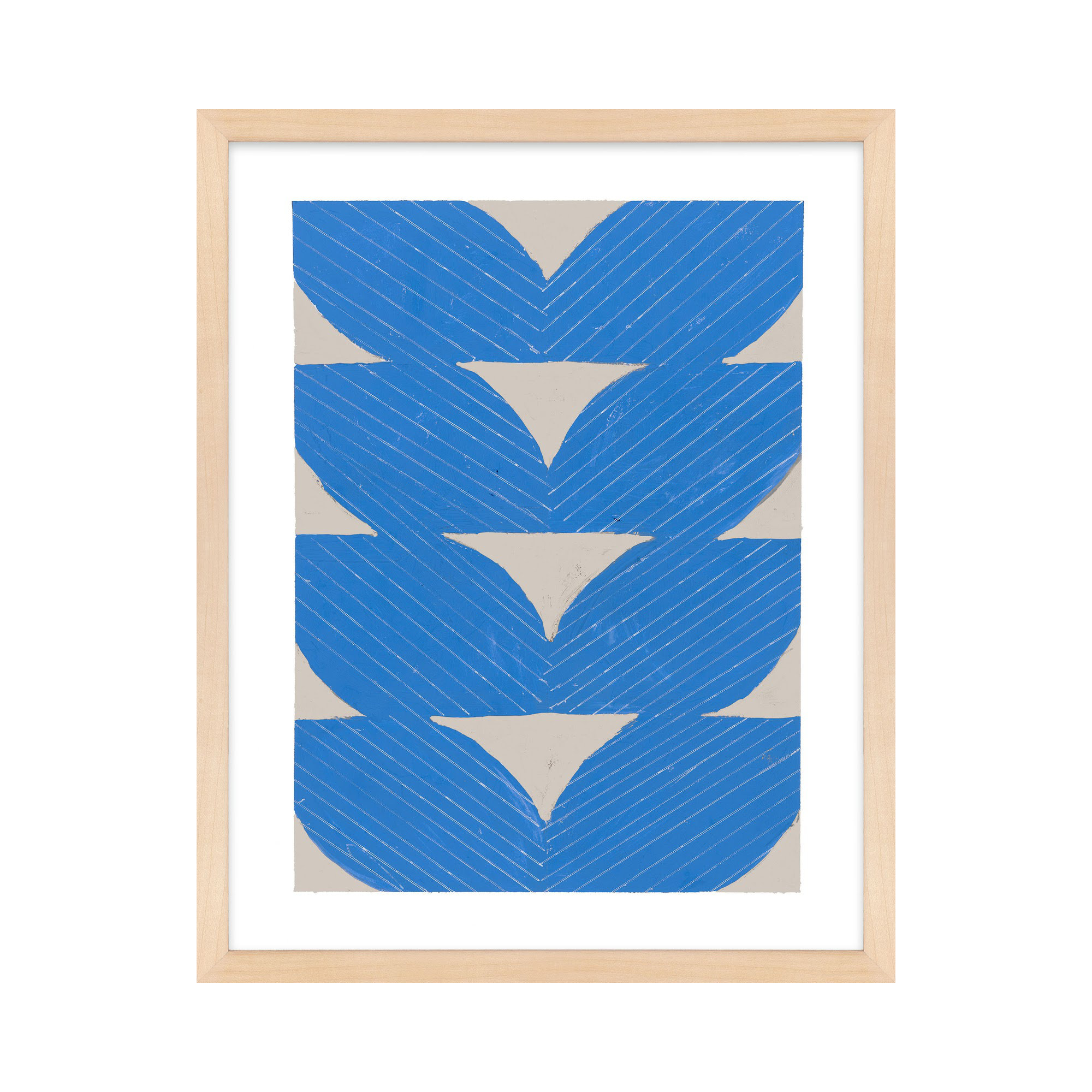 Blue Chevron by Andrea Stokes, 30" H x 24" W x 1.25" D, Brown