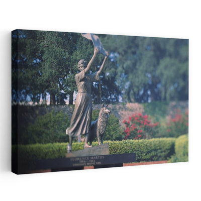 Statue In A Garden The Waving Girl Savannah Georgia Usa Abstract Architecture Flower Art
