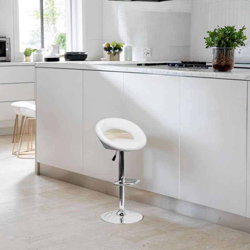 Tabouret réglable Rumaana, Blanc