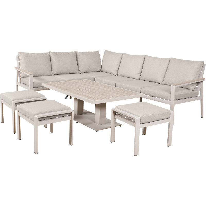Aruba Outdoor Corner Garden Seating Set with Adjustable Table