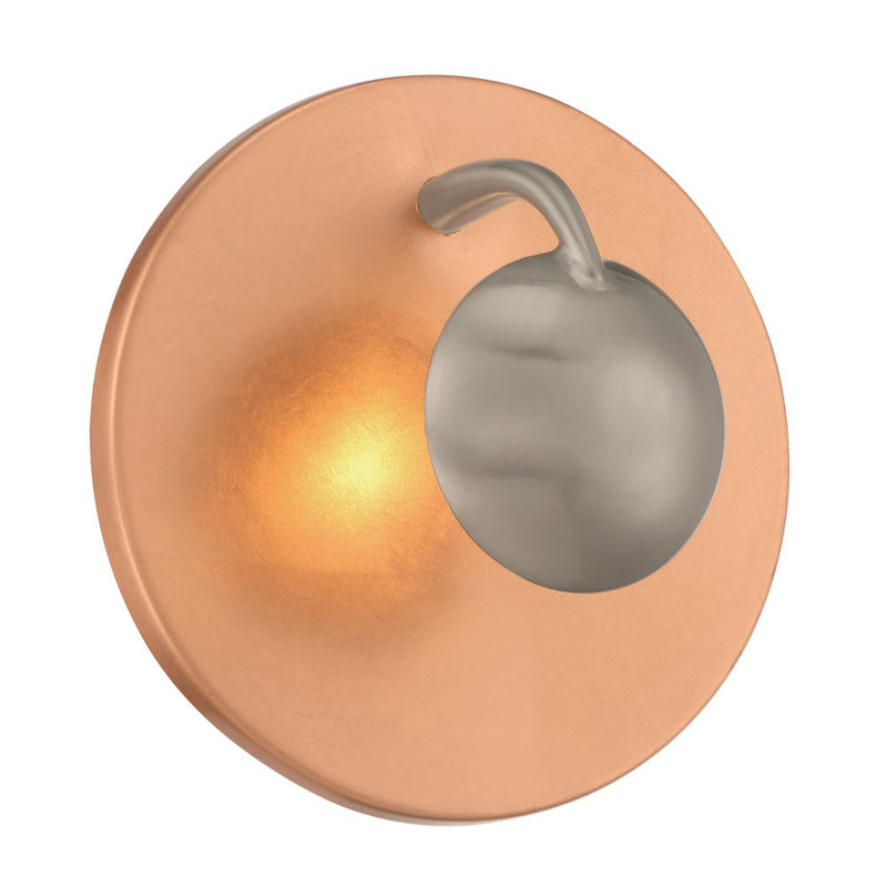 Mcandrews LED Armed Sconce, Satin Nickel, Copper